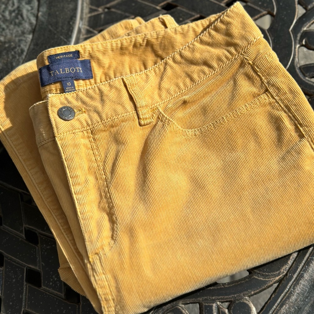 Talbots Golden Yellow Straight-Leg Corduroy Pants